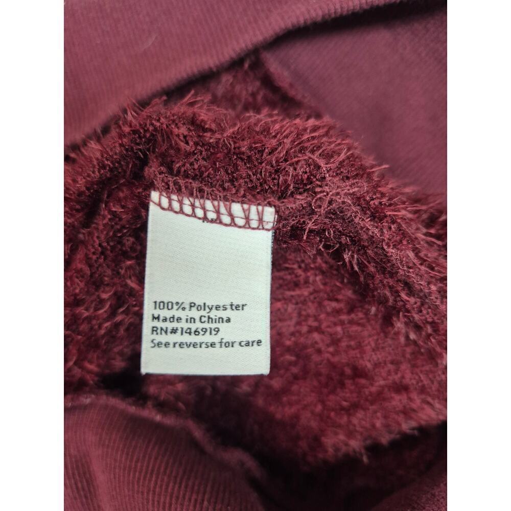 Nine West 100% Polyester Fuzzy Wine Top Elastic Ribbed Trim - Picture 4 of 4